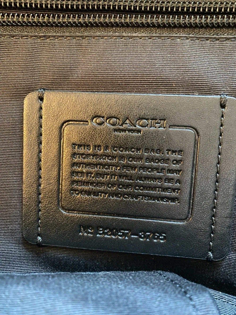Coach Men’s Tan, Red & White Leather Backpack - Picture 8 of 11